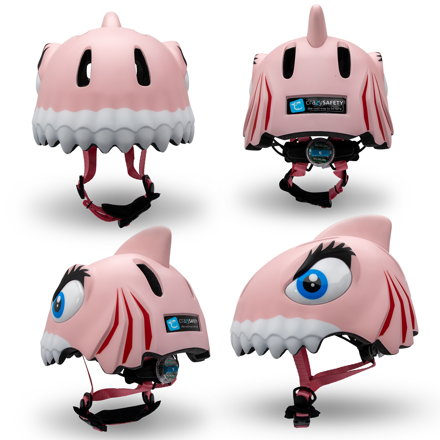 Pink Shark Kids Helmet