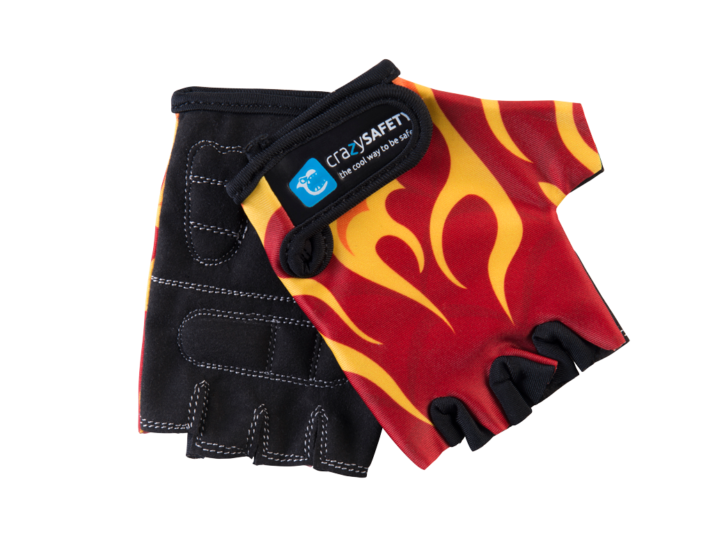 Kids Bike Gloves Red Dragon