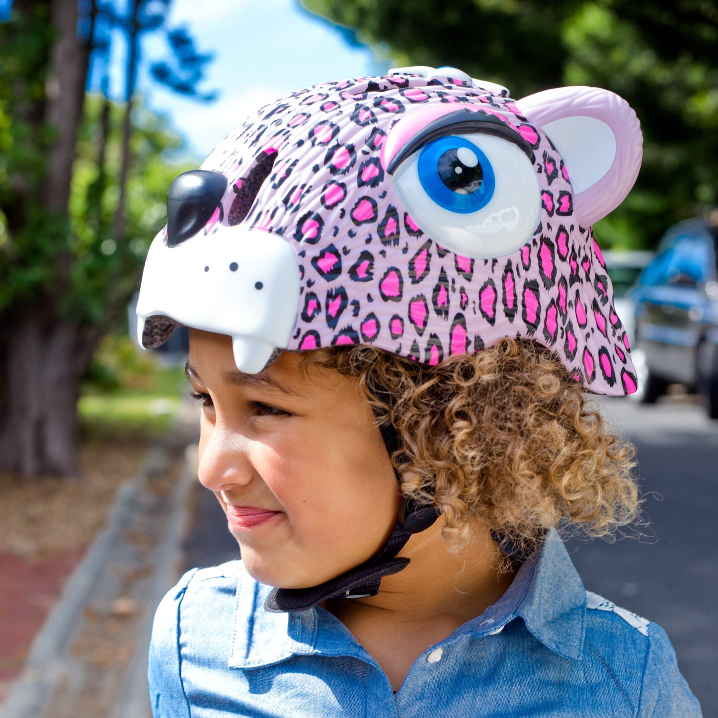Pink Leopard Kids Helmet