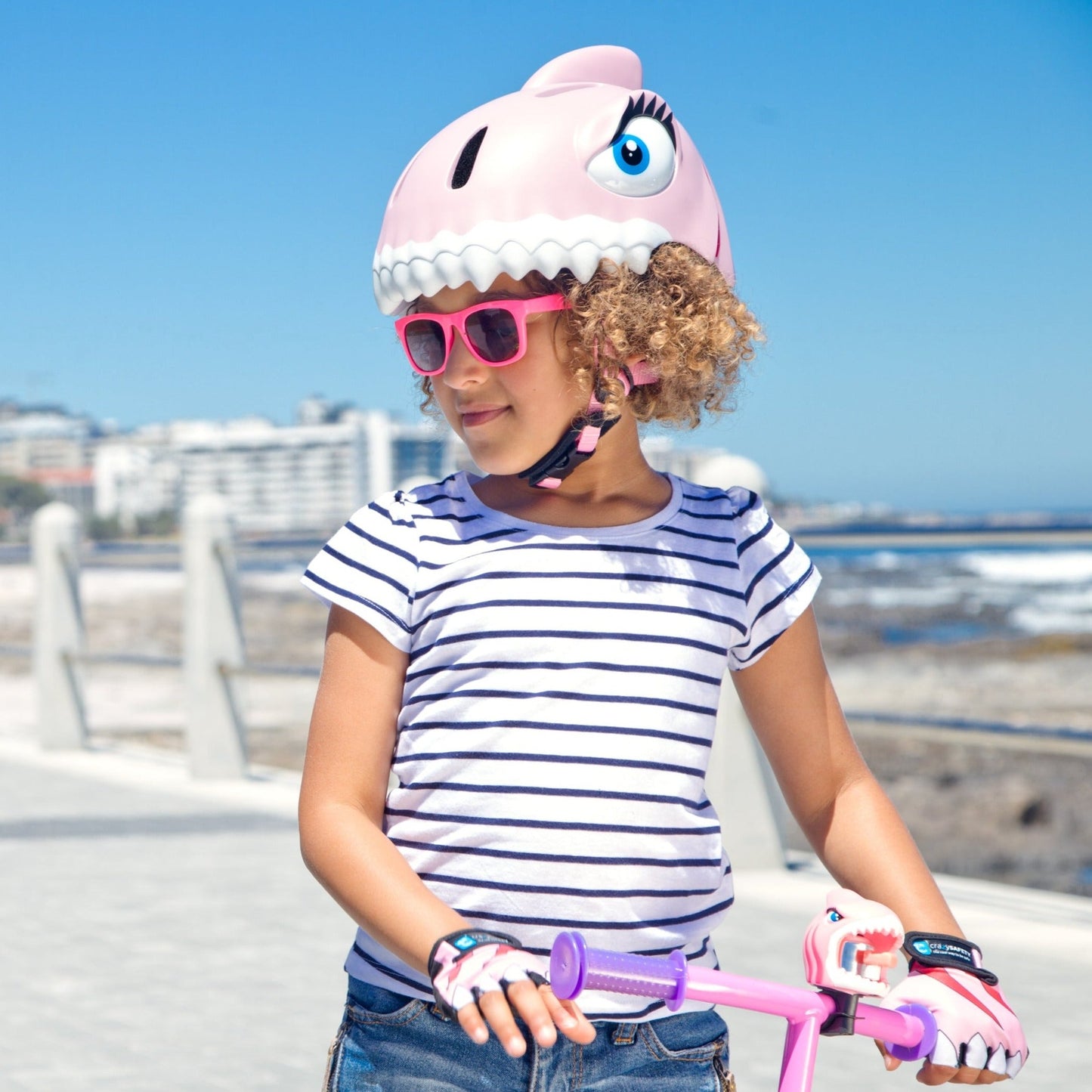 Pink Shark Kids Helmet