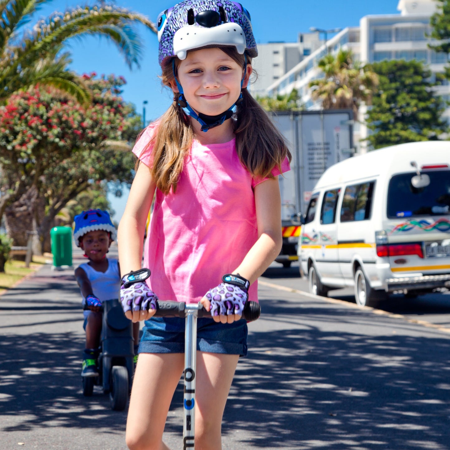Purple Leopard Kids Helmet
