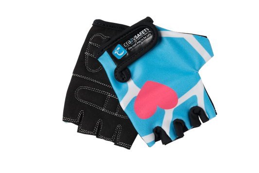 Kids Bike Gloves Blue Giraffe