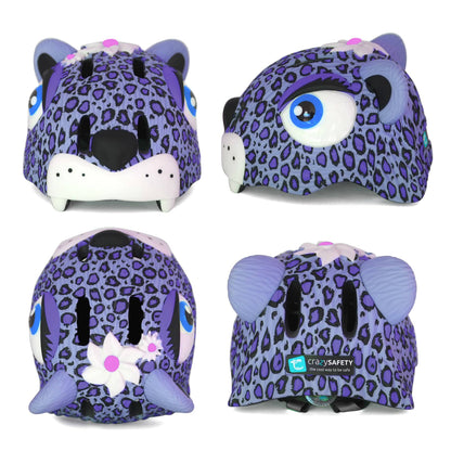 Purple Leopard Kids Helmet