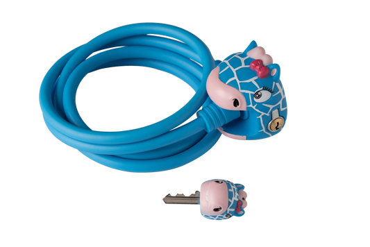 Bike Lock Blue Giraffe