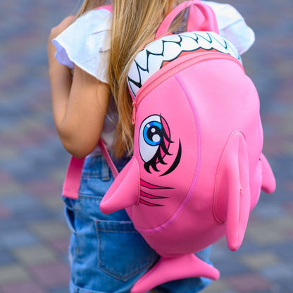 Pink Shark Kids Backpack